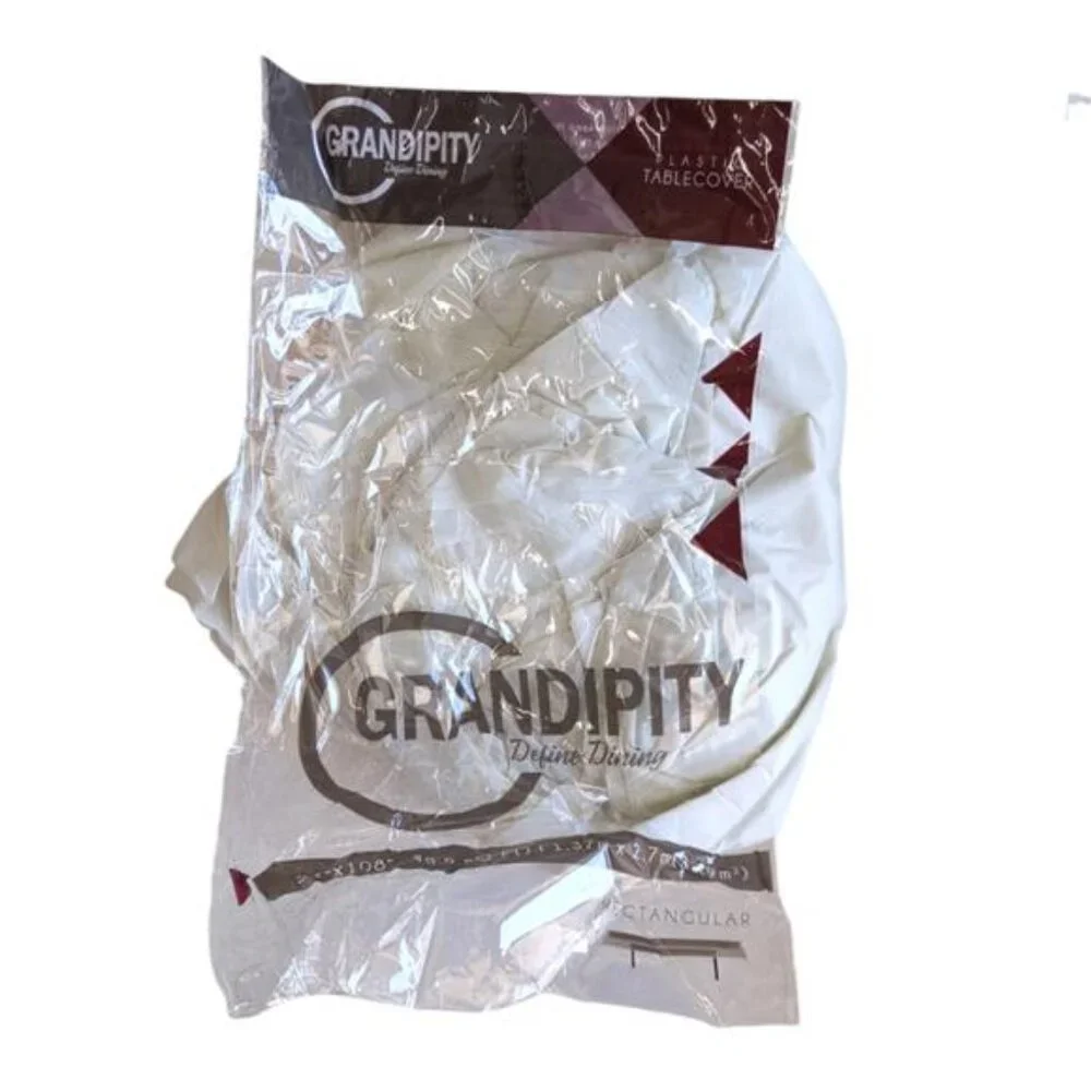 Grandipity Light Grey 12 Pack Premium Disposable Plastic Tablecloth 54